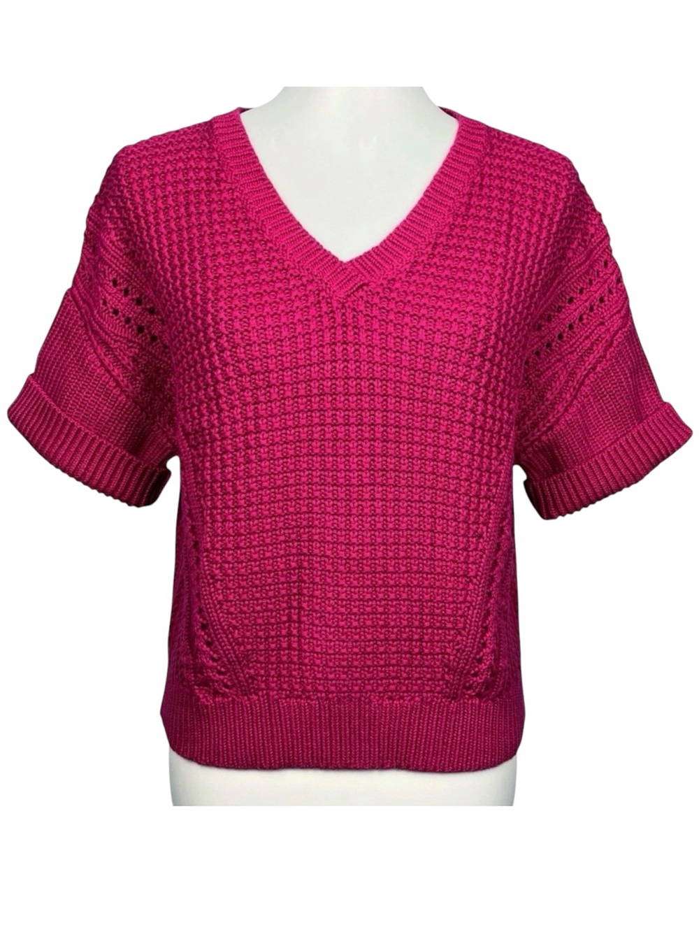 Sundance Sweater Chunky Knit Tennis Oversized Pullover Pink Womens Size Small